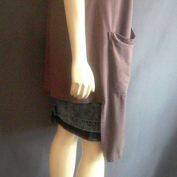 Bryn Walker Taupe Brown Hi Low Large Pocket Long Vest M - Picture 4 of 12